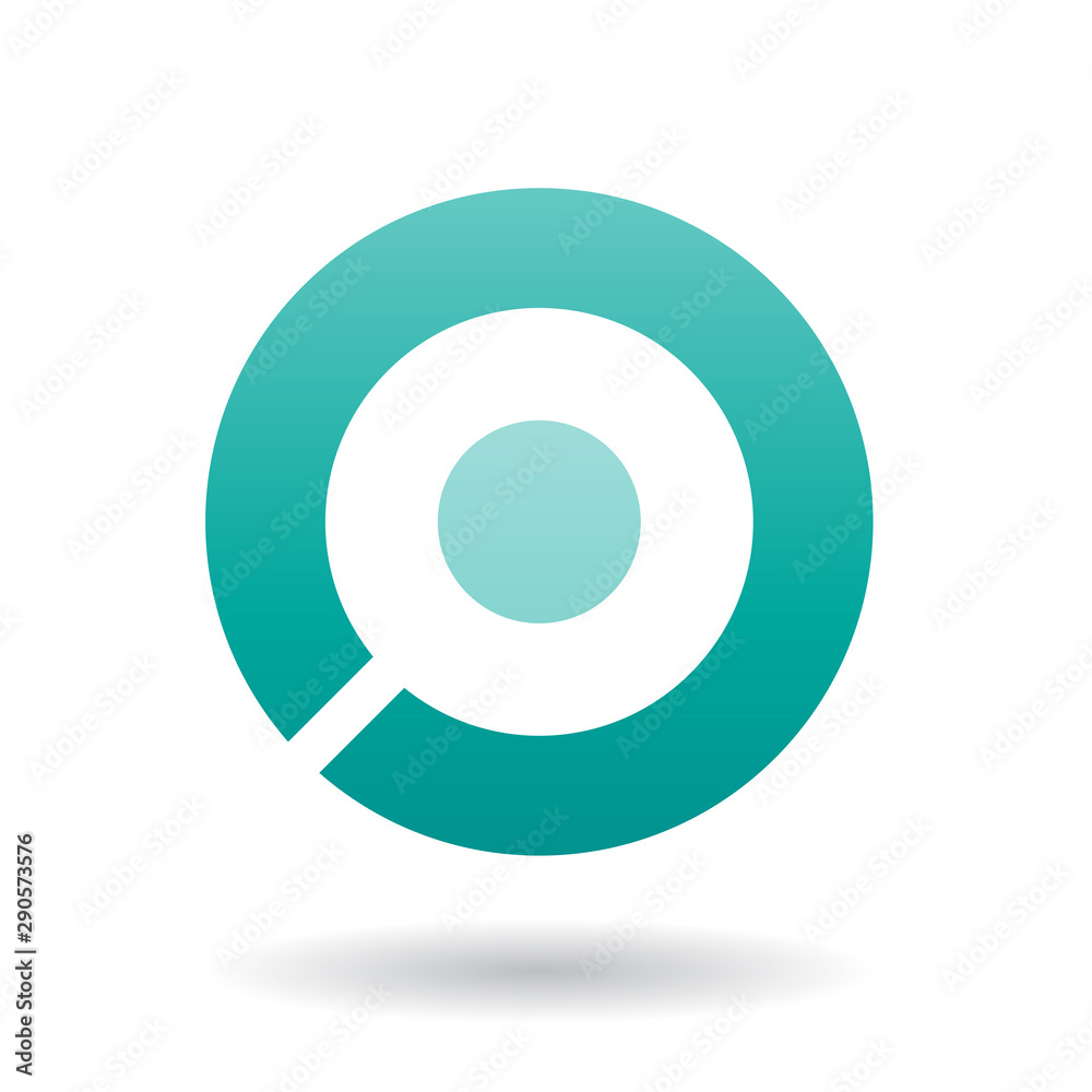 Bold Persian Green Icon for Letter O Illustration Bold Persian Green Icon for Letter O Illustration