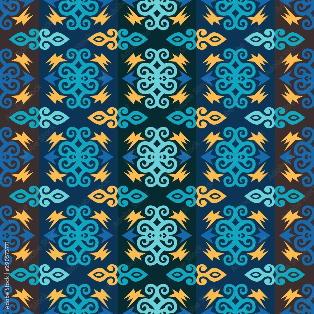 traditional seamless pattern of batik motif. Stylish fabric vector design. Creative textile background for fashion or cloth. Borneo style