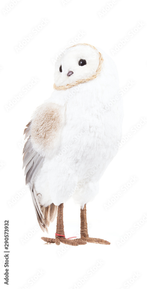Soft owl toy on white background isolated