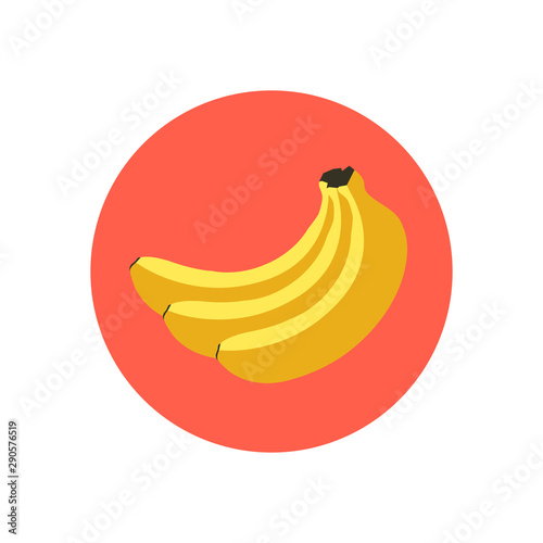 Banana icon. Vector illustration. Flat design.