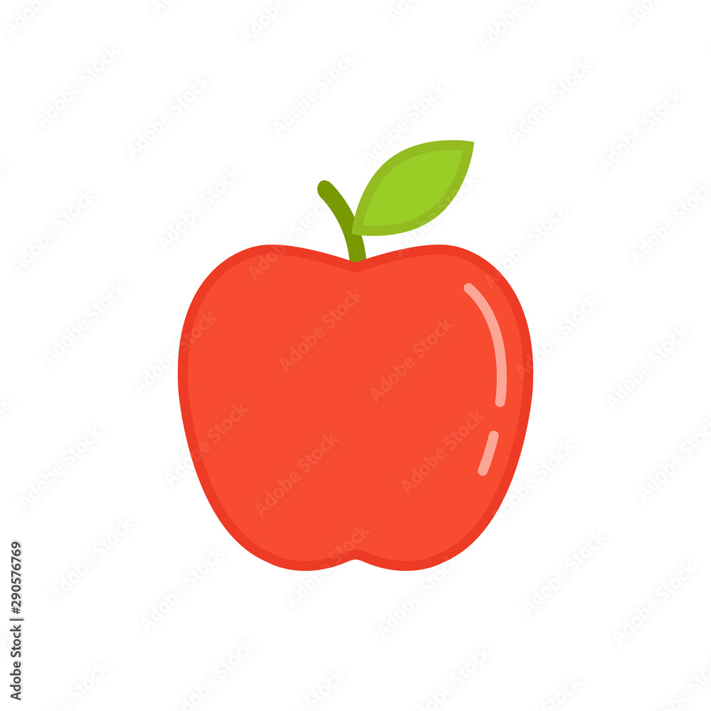 Apple icon. Vector illustration. Flat design. Apple icon. Vector illustration. Flat design.