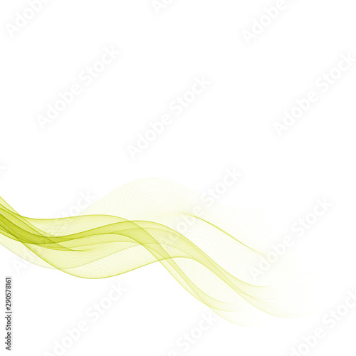 Abstract background with green transparent wavy lines.
