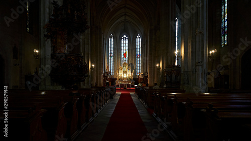 Canvastavla interior of catholic church