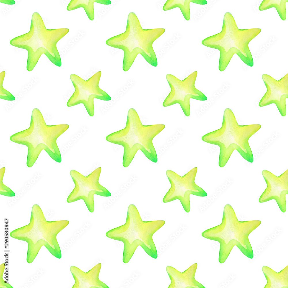 abstract watercolor pattern of stars in cartoon style on a white background abstract watercolor pattern of stars in cartoon style on a white background