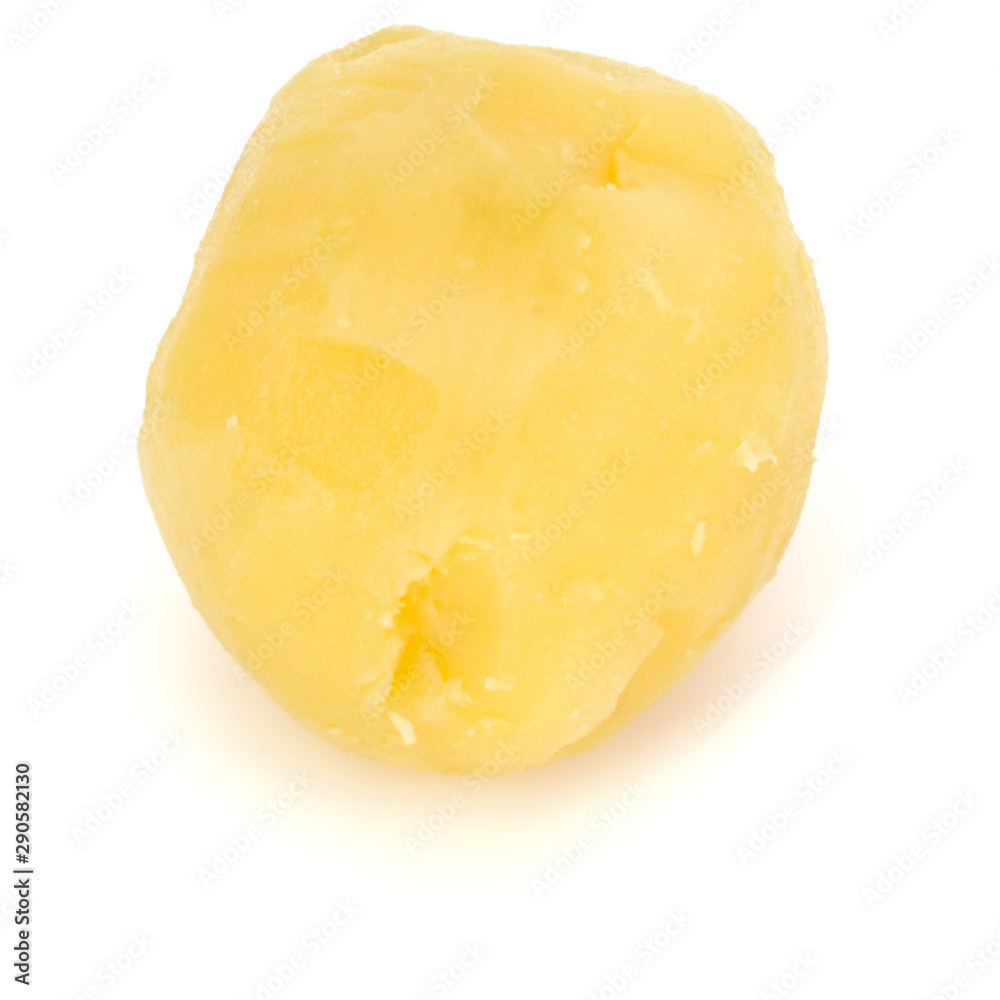 one boiled peeled potato isolated on white background cutout one boiled peeled potato isolated on white background cutout