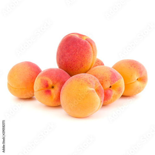 A bunch of apricot fruit isolated on white background cutout