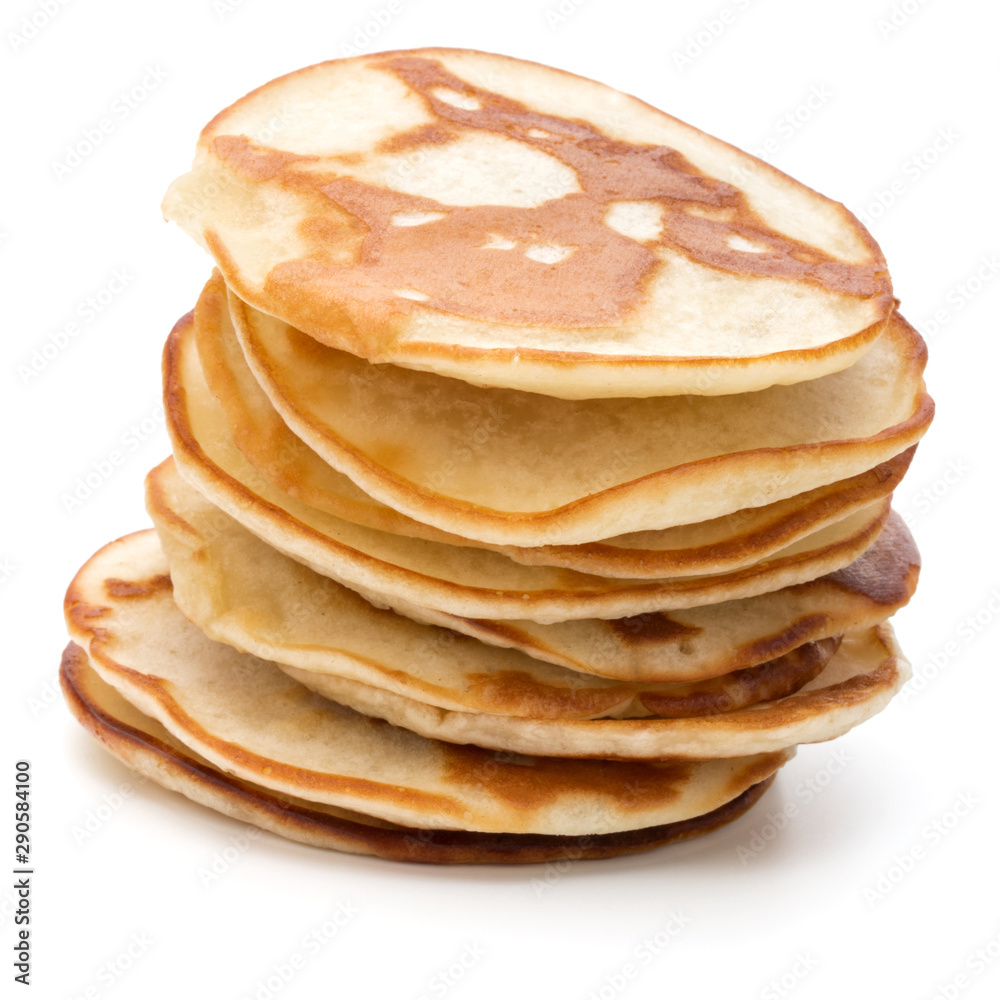 Pancakes stack on white background Pancakes stack on white background