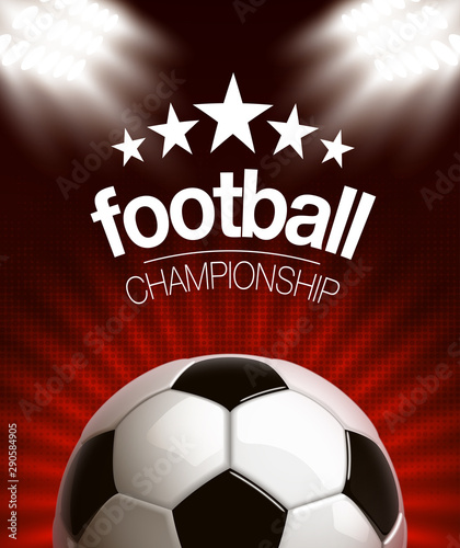 football modern sports poster cup design banner with 3d realistic shiny ball. football tournament Illustration banner logo realistic soccer ball. posters design flyer set soccer championship template