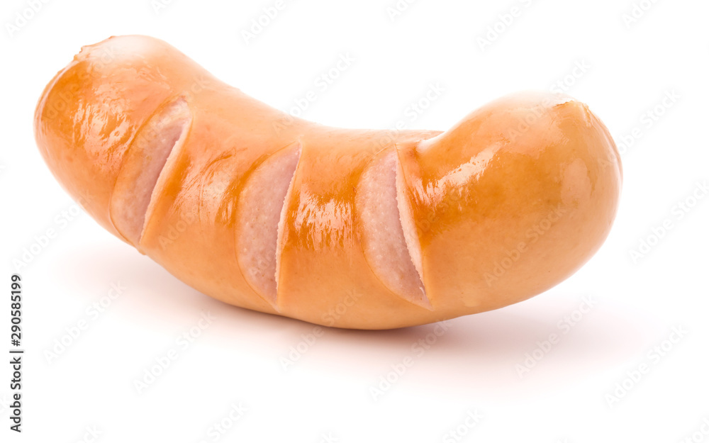 One Roasted sausage isolated on white background cutout One Roasted sausage isolated on white background cutout