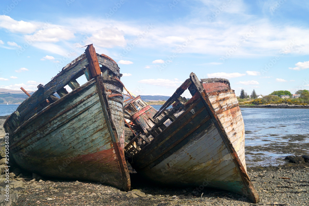 Two old shipwrecks near Salen on the Isle of Mull