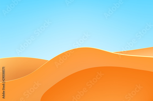 Nature at noon. Beautiful desert. Outdoor vector illustration design. Beautiful landscape.