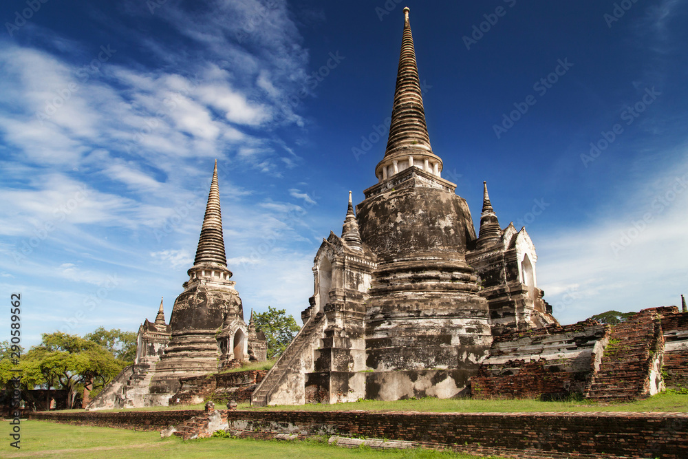 Western and Central Chedis of the Wat Phra Si Sanphet in Ayutthaya