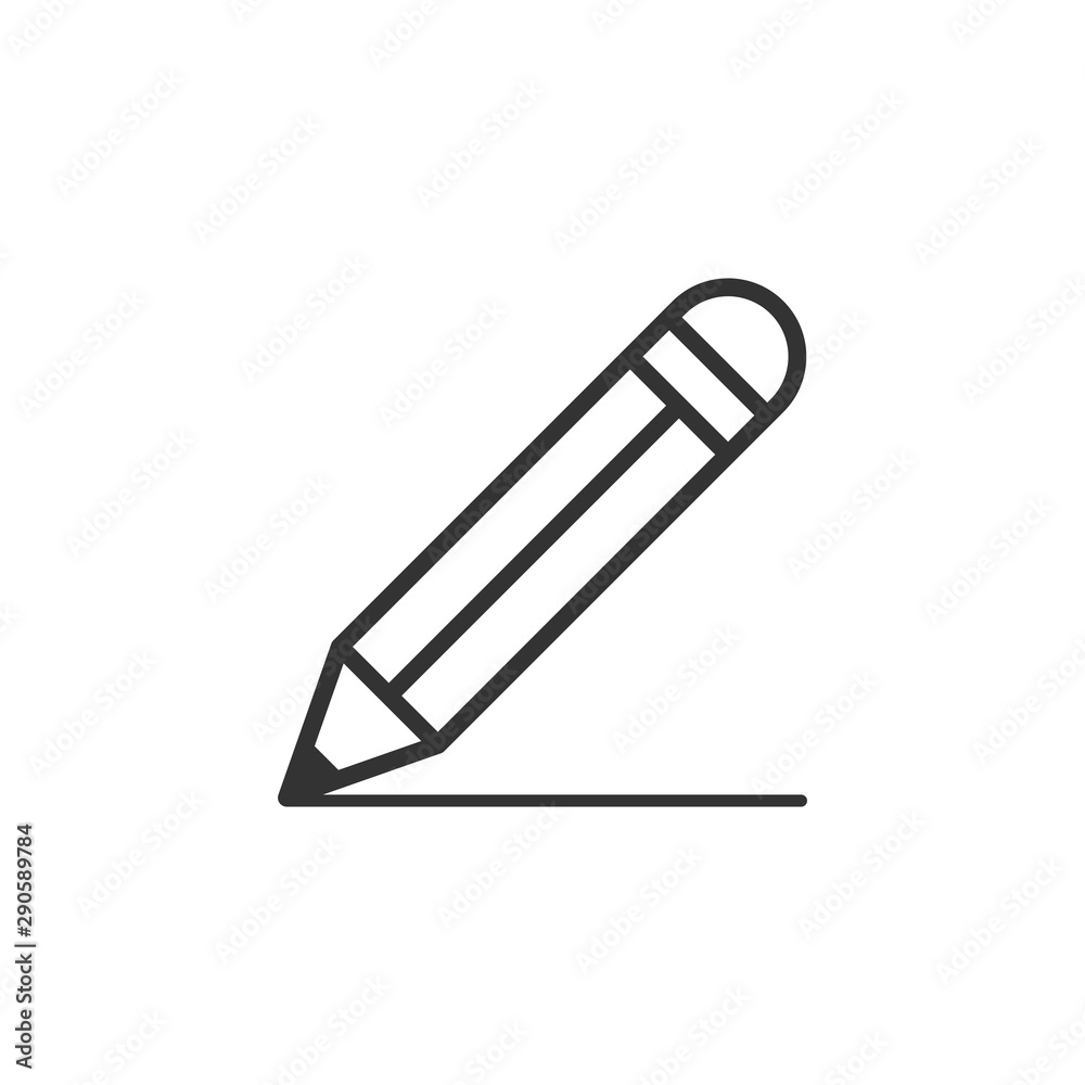 Pencil icon. Flat vector illustration. Pencil icon. Flat vector illustration.