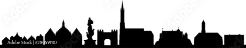Landshut City Skyline Vector Silhouette