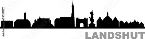 Landshut City Skyline Vector Silhouette