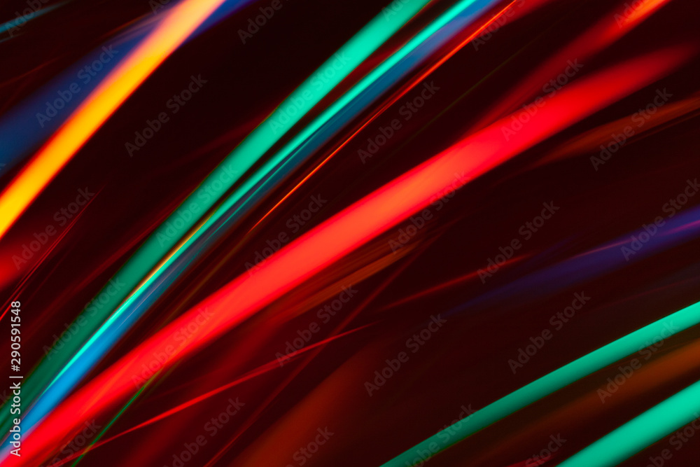 Fototapeta premium Abstract colored glowing bokeh lines.