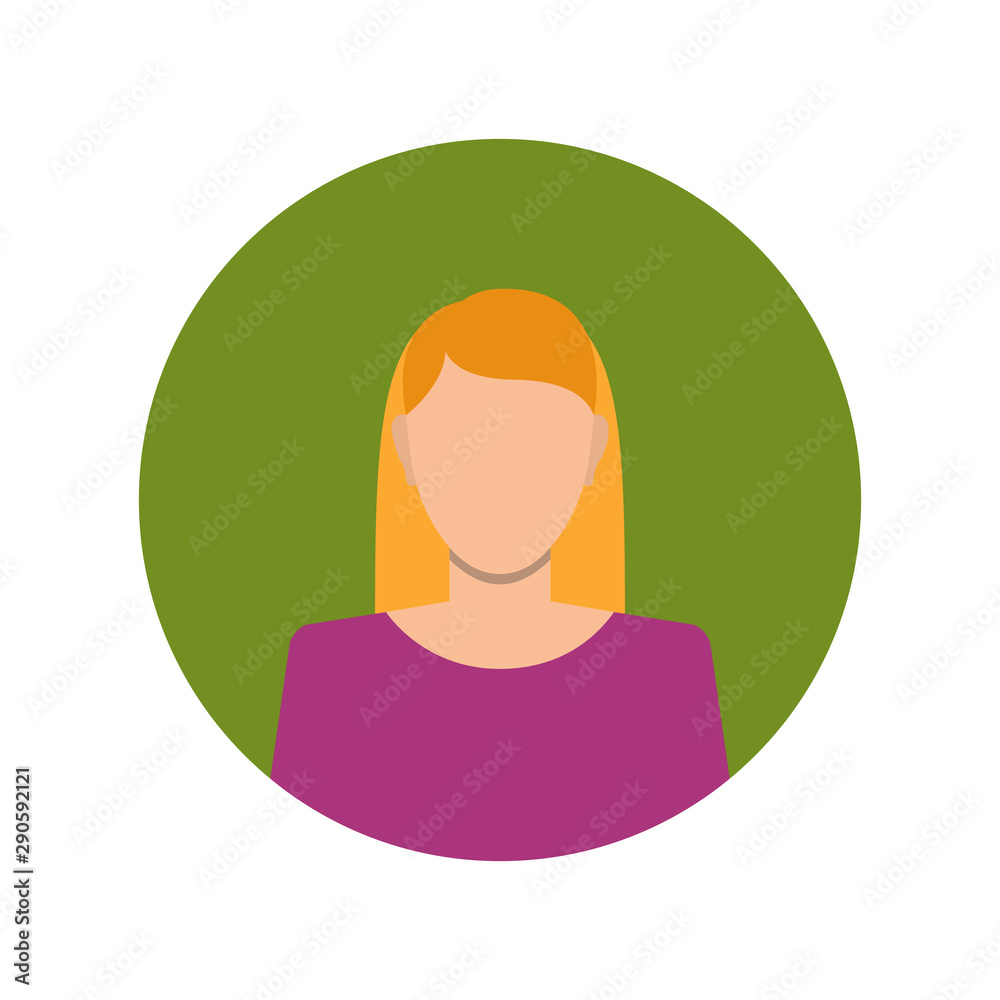Female face avatar on white background. Flat cartoon style. Vector illustration. Female face avatar on white background. Flat cartoon style. Vector illustration.