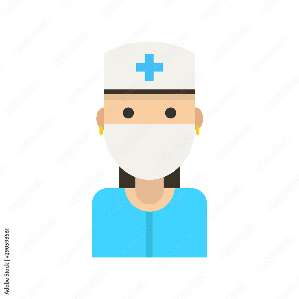 Doctor female vector. Icon for web and mobile application. Flat design style.