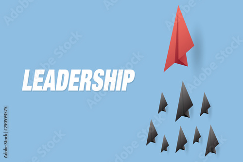 Leadership Concept Background. Paper Air Plane Vector Illustration.
