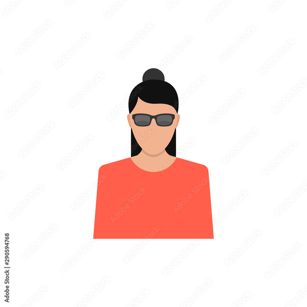 Female avatar on white background. Vector illustration. Female avatar on white background. Vector illustration.