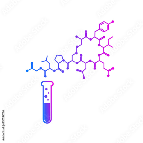 Chemical tube and oxytocin vector icon