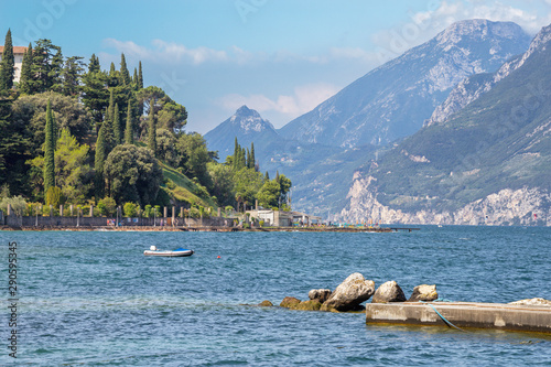 The Lago di Garda lake from the promenade of Malcesine.