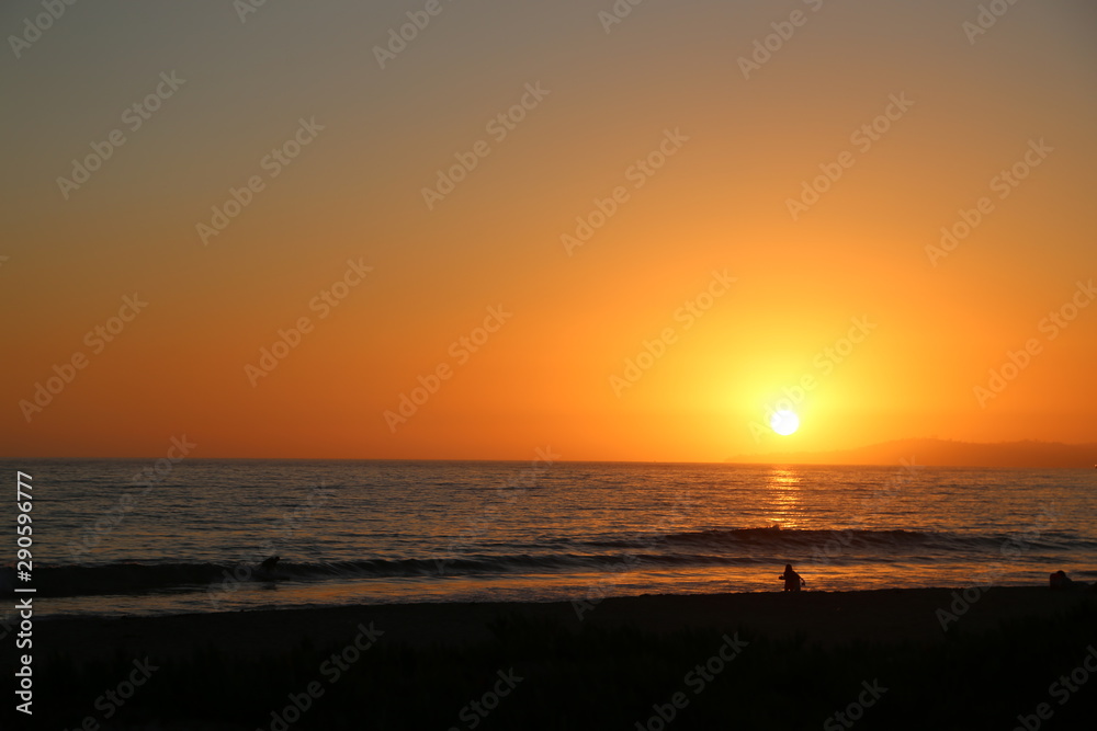 Fototapeta premium Beautiful and magical Sunset beach, sky Naples 