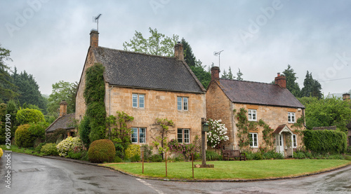 STANTON, ENGLAND - MAY, 26 2018: Stanton is a village in the Cotswolds district of Gloucestershire and is built almost completely of Cotswold stone, a honey-coloured Jurassic limestone  