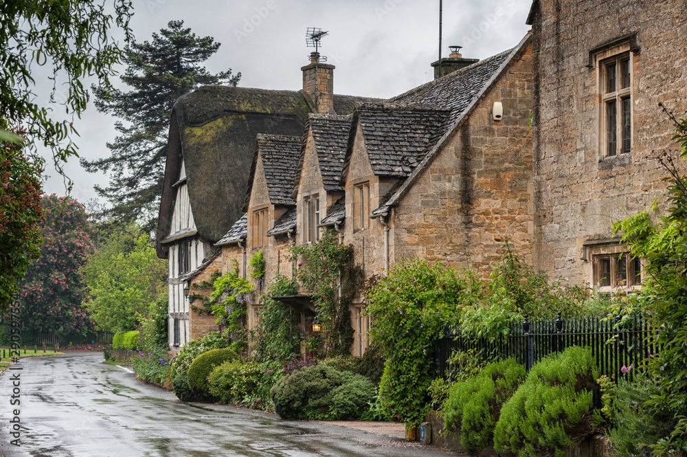 STANTON, ENGLAND - MAY, 26 2018: Stanton is a village in the Cotswolds district of Gloucestershire and is built almost completely of Cotswold stone, a honey-coloured Jurassic limestone  