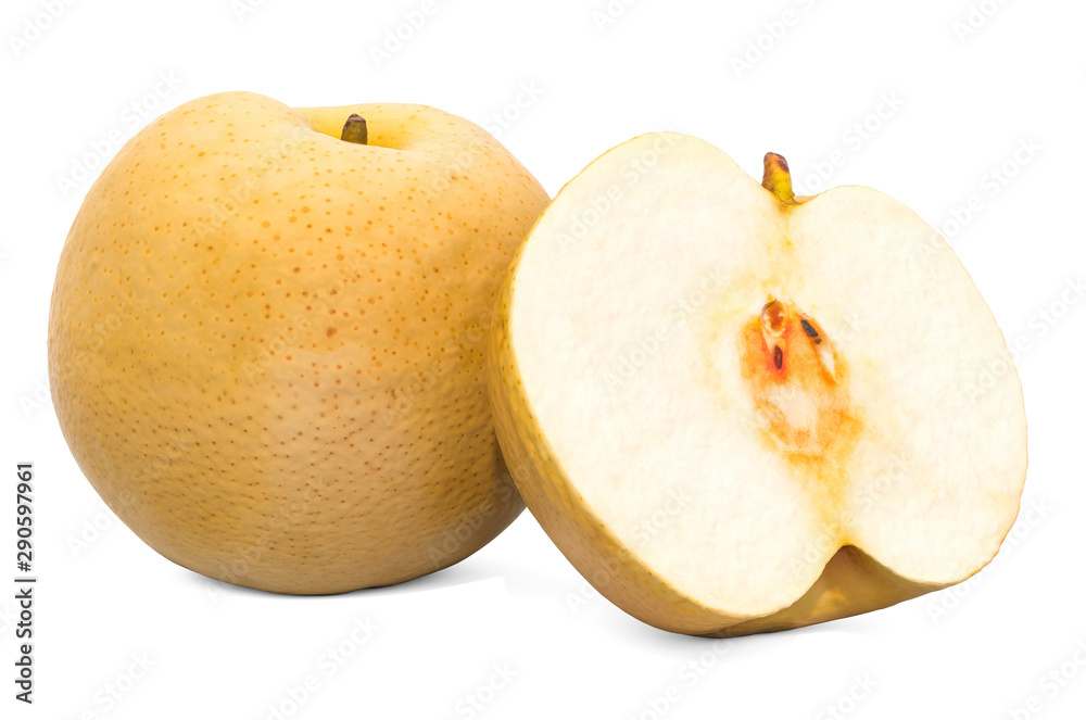 Chinese pear Nashi 3d rendering with realistic texture Chinese pear Nashi 3d rendering with realistic texture