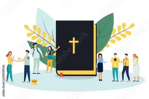 bible concept isolated on white background. Vector illustration. Eps 10.