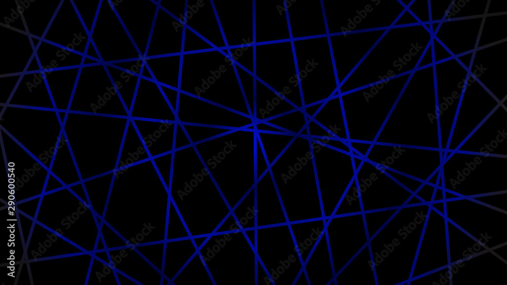 Abstract dark background of intersecting lines in blue colors