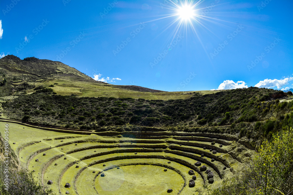 Moray steps and laboratory in Sacred Valley of Peru
