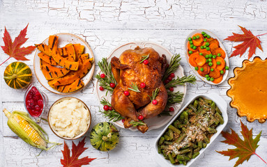 Thanksgiving Day traditional festive dinner