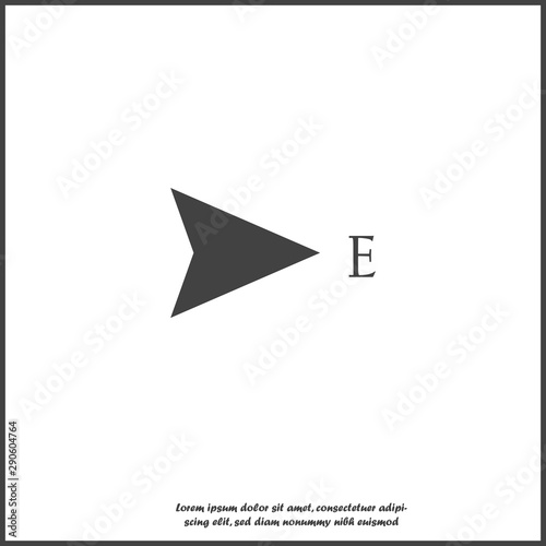 Vector icon of the compass. Illustration of a compass symbol for determining the sides of the world on white isolated background. Layers grouped for easy editing illustration. For your design