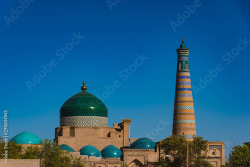 Islam Khodja Minaret and Mosque in Khiva, Uzbekistan photo