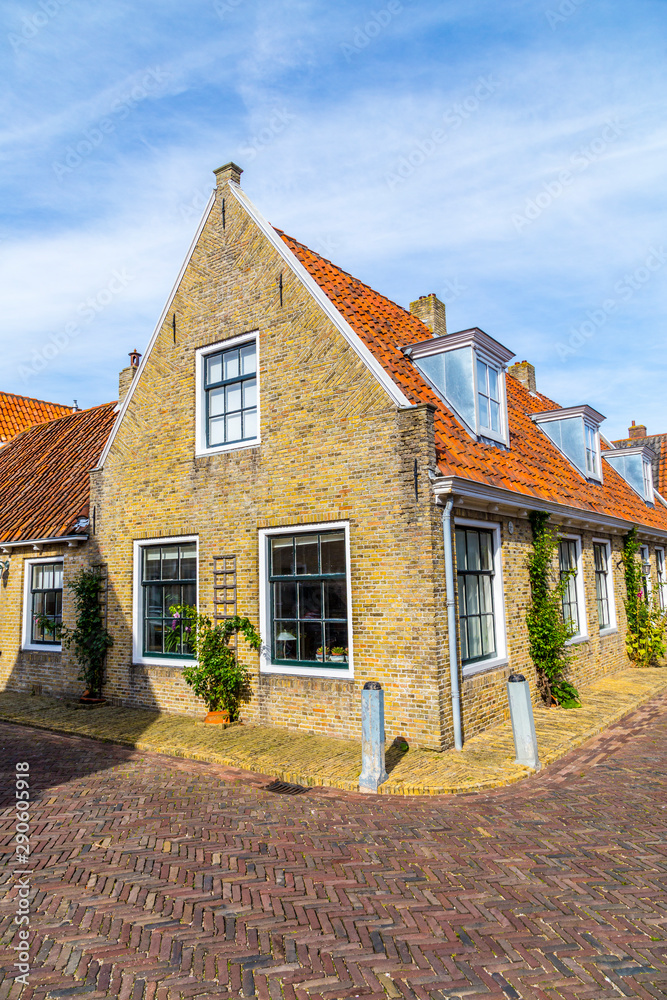 old traditional brick house in Harlingen