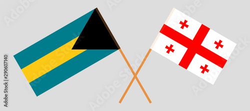 Bahamas and Georgia. Crossed Bahamian and Georgian flags photo