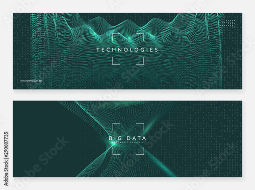 Deep learning concept. Digital technology abstract background. Artificial intelligence and big data. Tech visual for network template. Futuristic deep learning backdrop.