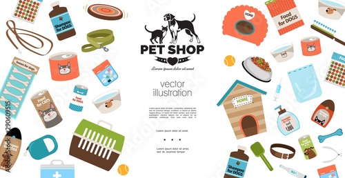 Flat Dog And Cat Products Template