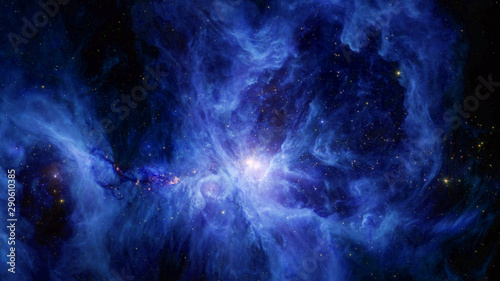 The Sword of Orion nebula at blue light. Science astronomy concept wallpaper. Elements of this image were furnished by NASA, ESA photo