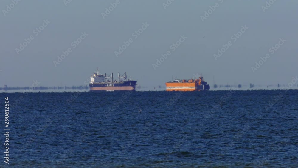 Large Container Ships passing in Tampa Bay Large Container Ships passing in Tampa Bay