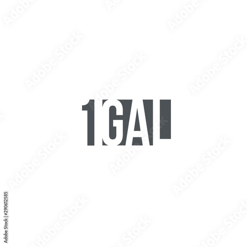 1 gal sign (mark) estimated volumes gallons. Vector symbol packa