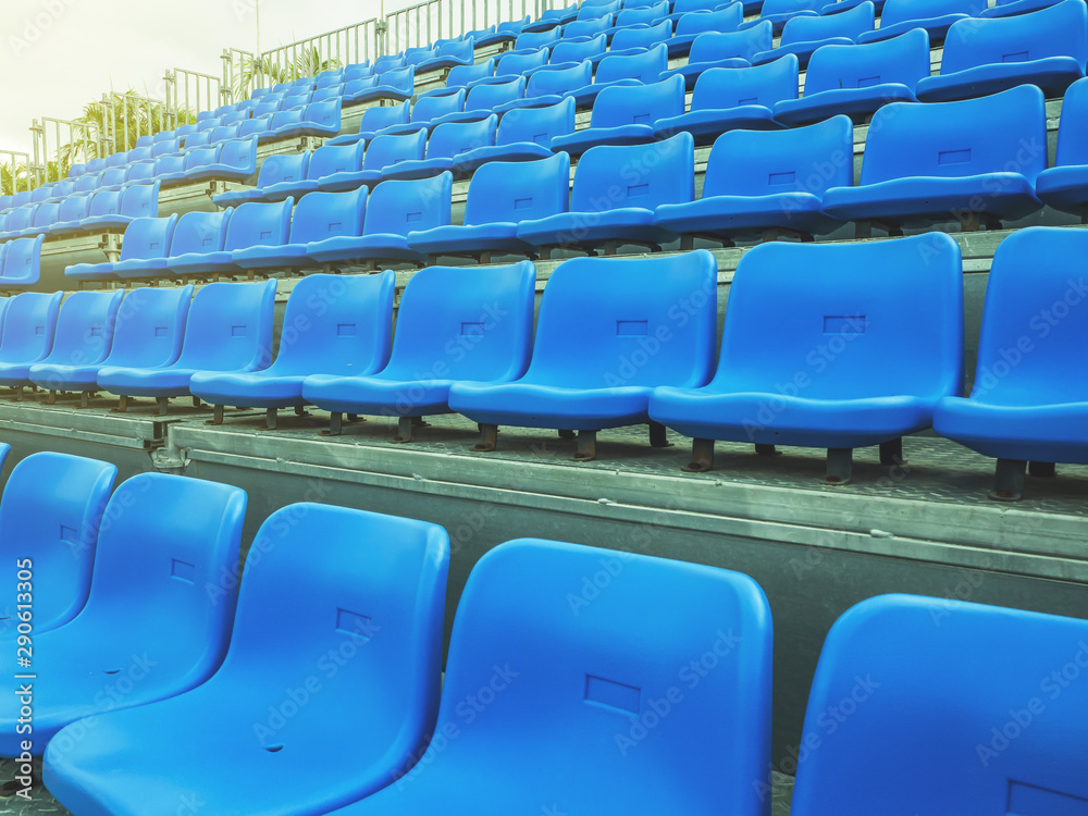 Fototapeta premium Blue chair on the grandstand