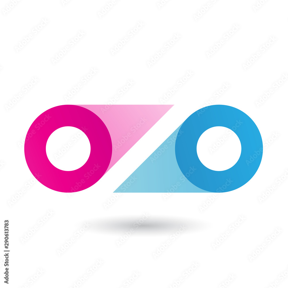 Magenta and Blue Double Letter O Illustration