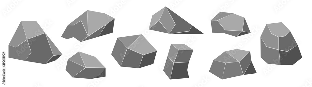 Rock stone set cartoon. Stones and rocks in isometric 3d. Vector illustration. Rock stone set cartoon. Stones and rocks in isometric 3d. Vector illustration.