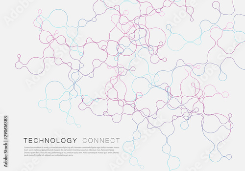 Abstract geometric brochure background with connected lines and dots