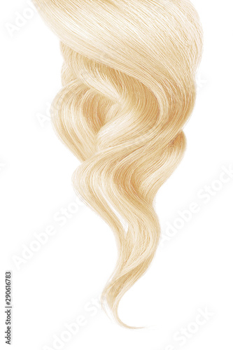 Blond hair, isolated on white background