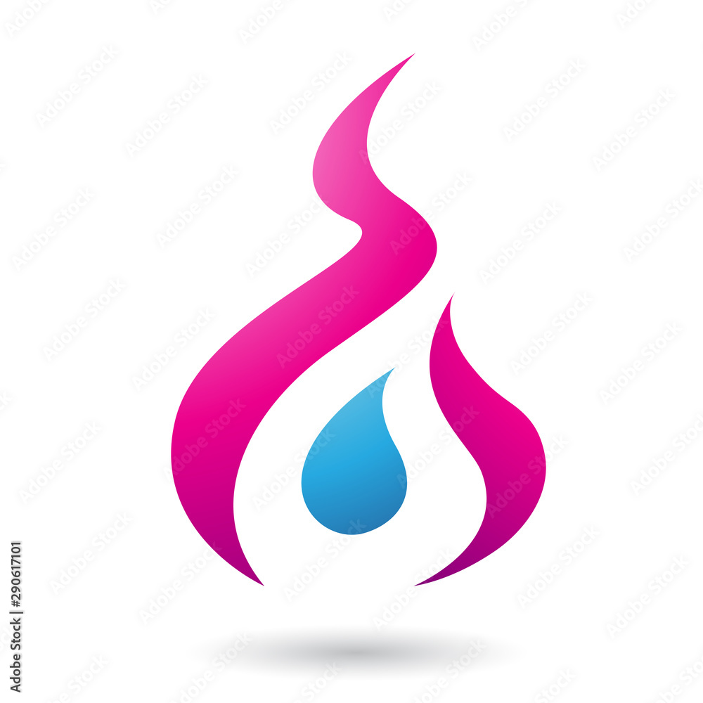 Magenta Letter A Shaped Fire Icon Illustration