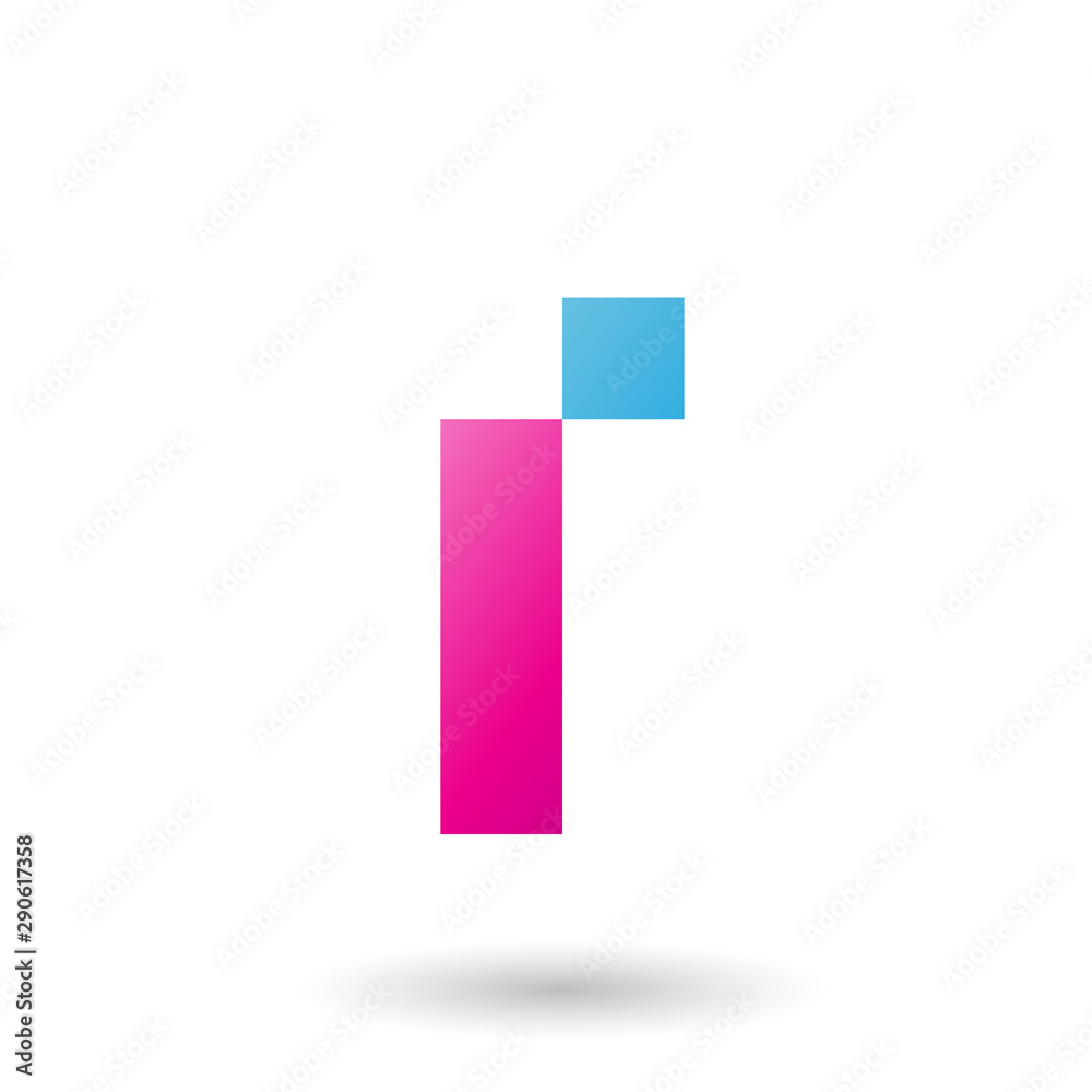 Magenta Letter I with Rectangular Shapes Illustration Magenta Letter I with Rectangular Shapes Illustration